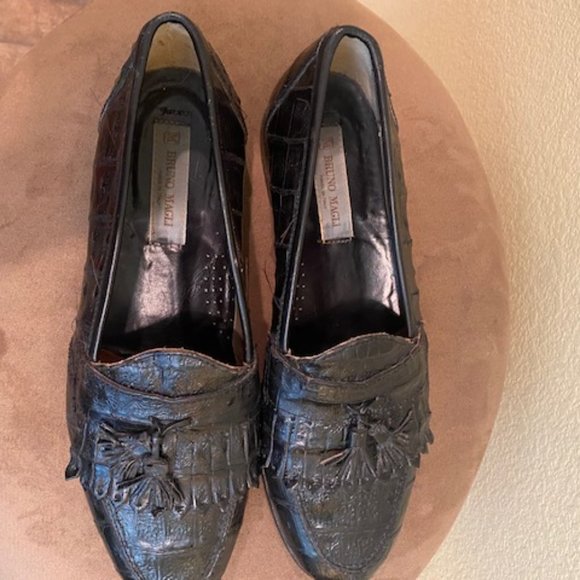 Vintage Crocodile Loafers by Bruno Magli - Made in Italy - Size 12M - Picture 2 of 9